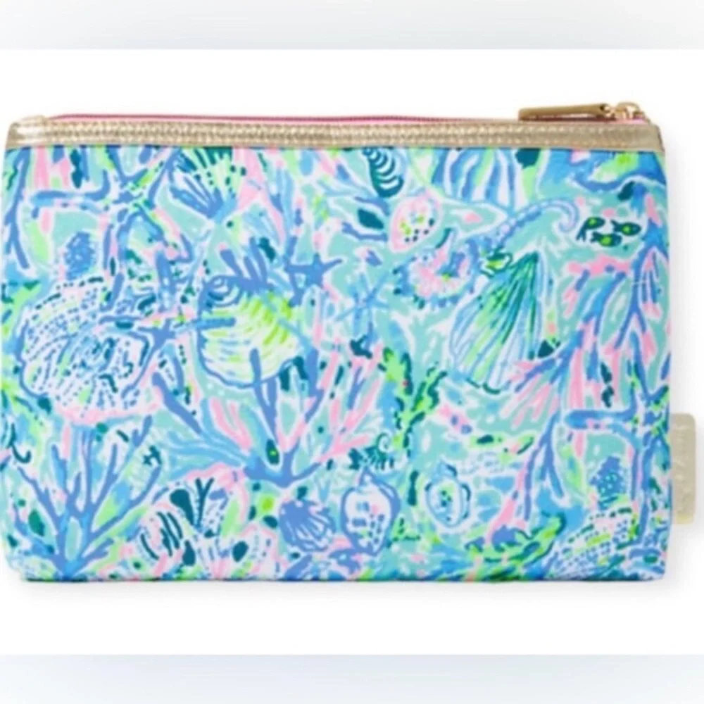Lilly Pulitzer Surf Blue Soleil Clutch NWOT - Picture 5 of 6